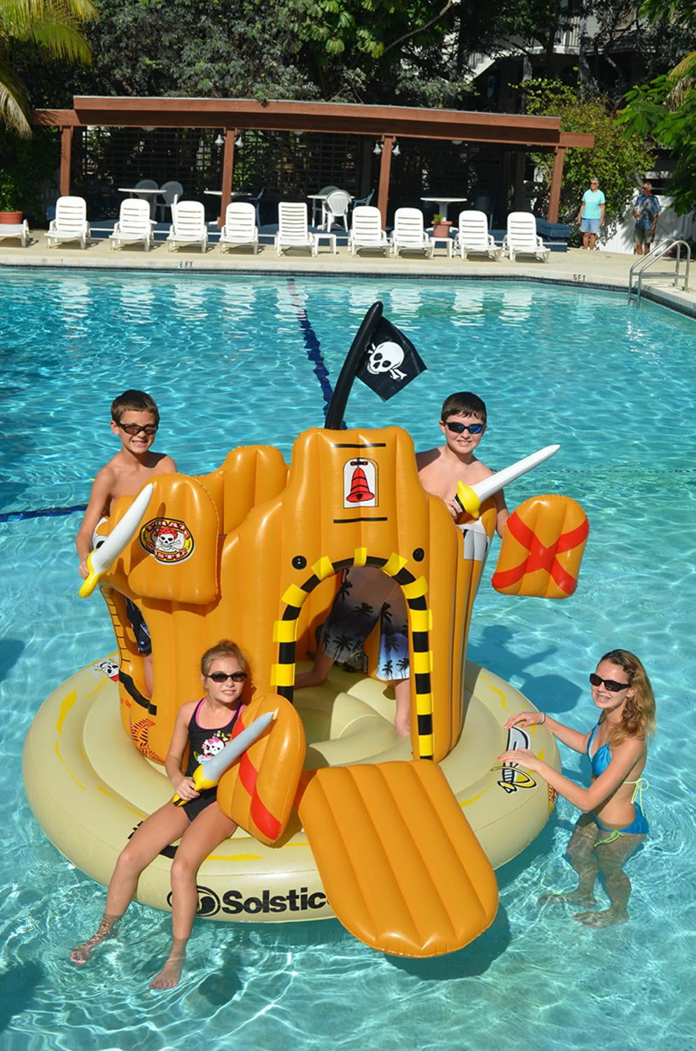 Solstice Inflatable Giant Floating Pirate Castle Swimming ...