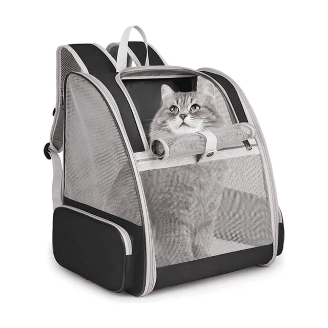 Mochila Back Pack Transportadora Mascota Grande Gris