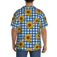 thumbnail image 3 of Sikiie Sunflowers Men's Wrinkle Free Untucked Cuban Shirt Business Casual Button Down Shirts Short Sleeve ShirtLarge, 3 of 5