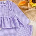 thumbnail image 6 of HCNTES Girls Fall Winter Outfits 6 12 18 24 Months 1T 2T 3T 4T Baby Girls Infant Clothing Soft Long Sleeve Plaid Top Elastic Pants 2PCS Set Newborn Outfits for Girl Fall Winter, 6 of 7