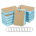 thumbnail image 1 of Unique Bargains 3.5' x 2' Blank Flash Cards with Rings Study Cards Index Cards Note Card Pre Hole Punched, Blue 500 Pack, 1 of 5