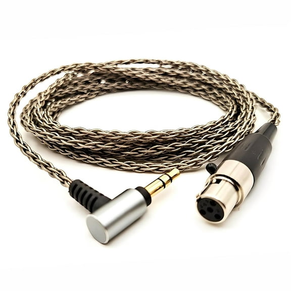 6-Strand 3.5mm to 4-Pin MiniXLR OCC Silver Plated Cable Compatible with AKG K371BT Headphone