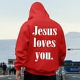 thumbnail image 4 of Jesus Loves You Hoodies for Men 2025 Christian Hooded Sweatshirt with Pockets Jesus Hoodie Pullover Hoody Mens Hoodies, 4 of 6