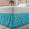 thumbnail image 1 of Sailboat Bed Skirt, Underwater Sea Elements Turtles Sea Horses Shells and Floating Boat, Elastic Bedskirt Dust Ruffle Wrap Around for Bedding Decor, 4 Sizes, Petrol Blue Turquoise, by Ambesonne, 1 of 2