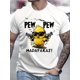 thumbnail image 1 of Men's Breathable Cool Chick Cartoon Print Short Sleeve T-Shirt, Casual Streetwear Fashion, Round Neck, Summer Casual Wear For Men, Suitable For Running, Fitness, And Daily Wear, Casual Sporty Tee, 1 of 5