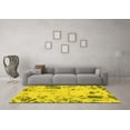 thumbnail image 3 of Ahgly Company Machine Washable Indoor Round Oriental Yellow Modern Area Rugs, 8' Round, 3 of 4
