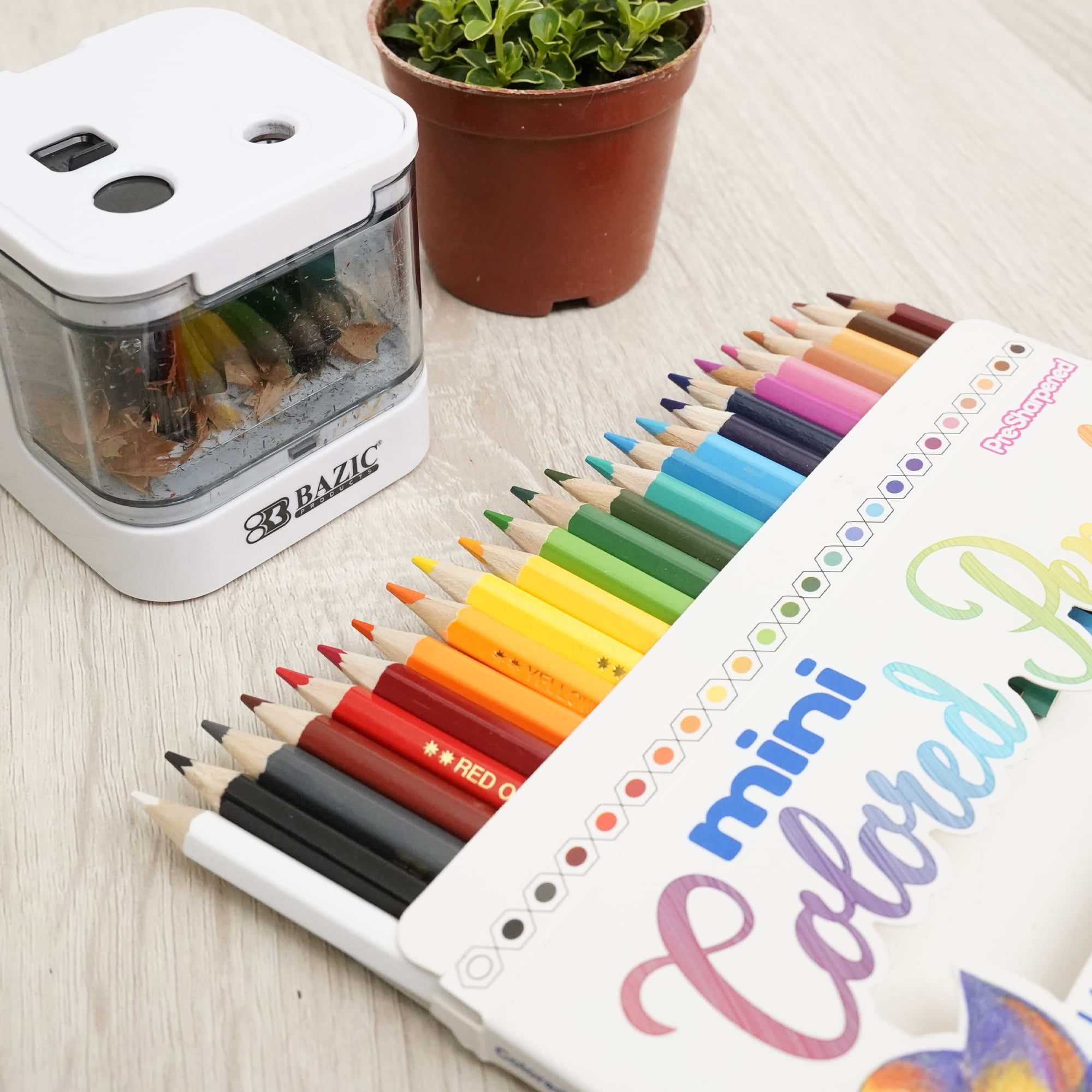 BAZIC 24 Mini Colored Pencils, Set for Art Drawing Sketching, 24-Pack