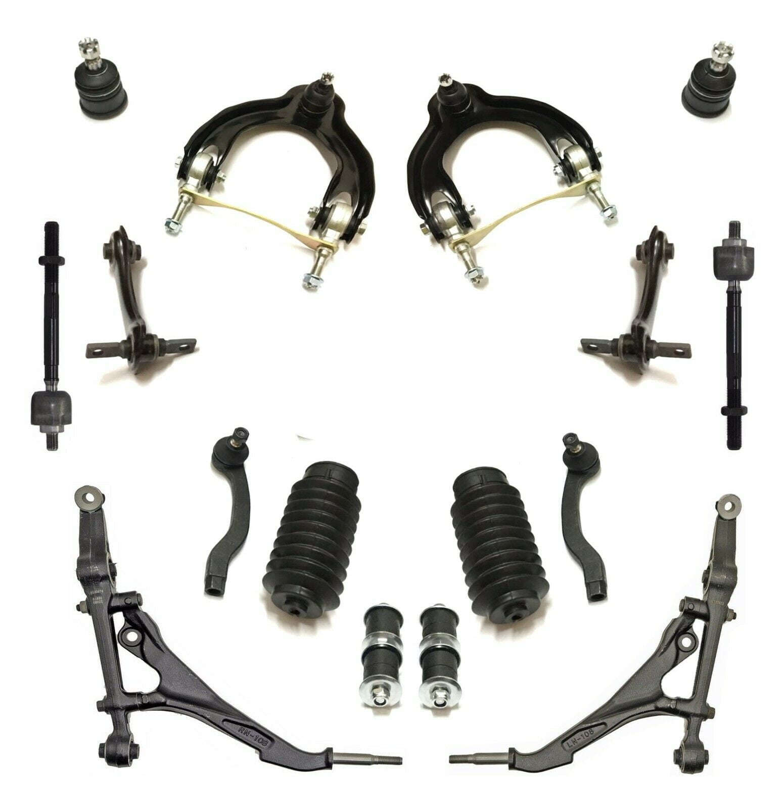 16 Pc Suspension Kit Tie Rod Ends, Sway Bars, Bellow Boots, Lower