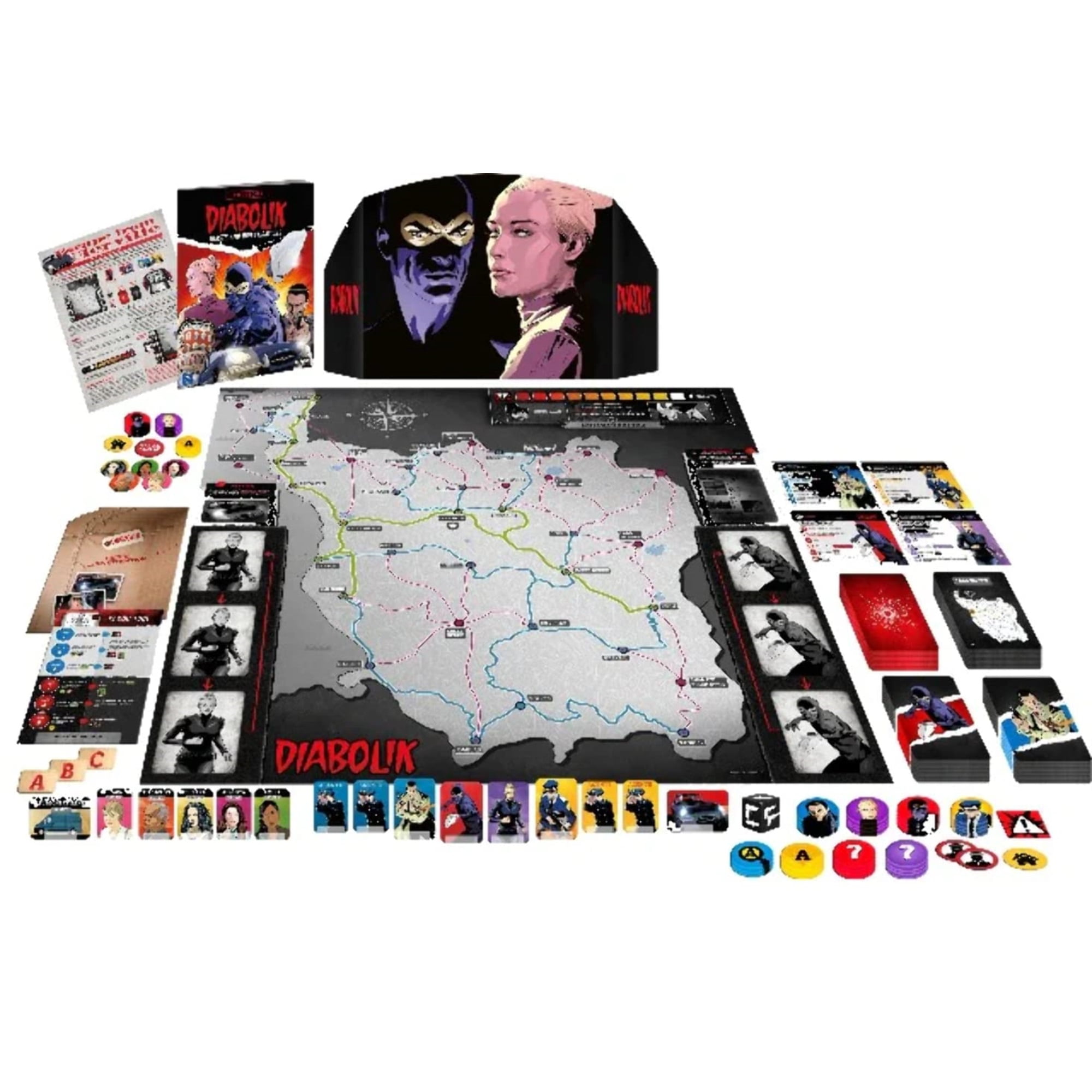 Diabolik: Heists and Investigations - A Board Game by Ares Games 2-4 Players - Board Games for Family 30-60 Minutes of Gameplay - Games for Family Game Night - for Teens and Adults Ages 14+ - English