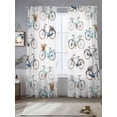 thumbnail image 2 of Bicycles Sheer Curtains 108 Inch Length 2 Panels Set Window Treatments, White Vintage Vehicle Modern Abstract Art Rod Pocket Semi Curtains for Living Room/Bedroom/Kitchen Décor, 104"W x 108"L, 2 of 7