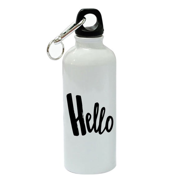 Hello White Aluminum Sports 20 oz Water Bottle