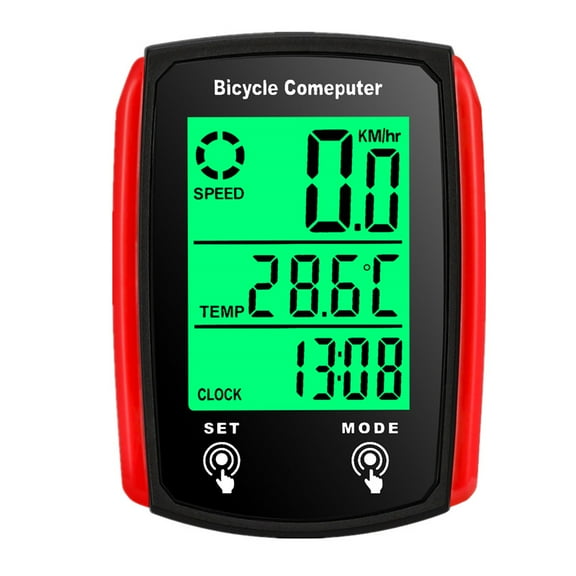 Bike Computer and Bicycle Odometer Wired MPH KM/H Bike Speedometer with Automatic Wake-Up Cycling Speed Tracker LCD Display & Single Mileage & Multi-Functions Accessories