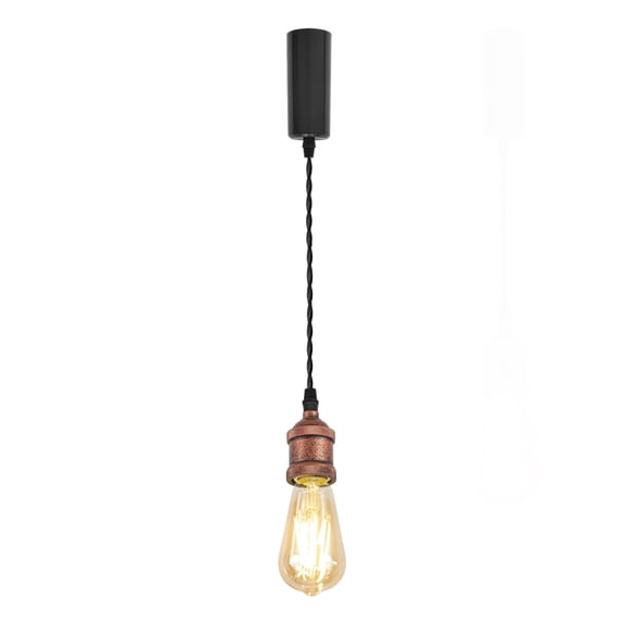 Kiven H-Type track lighting pendant Adjustable Length,Industrial h track pendant lights with Aluminum Holder,1-Light Track Lighting Fixture for Kitchen Island Hallway Restaurant,Vintage Red