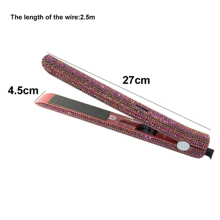 Professional Straightener And Curler Dorisilk Titanium Flat Iron Diamond Straightener 2 In 1 Straight Curler Champagne