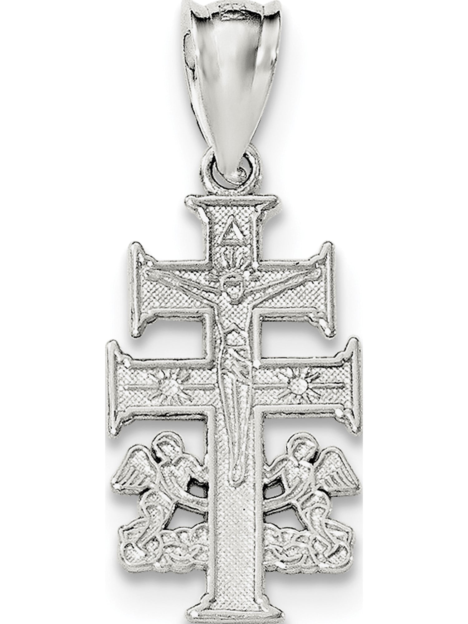 14K Rose Gold-plated 925 Silver Nugget Cross Pendant with 16 Necklace Jewels Obsession Cross Necklace