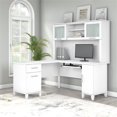 thumbnail image 2 of Pemberly Row 60W L Shaped Desk with Hutch in White - Engineered Wood, 2 of 7