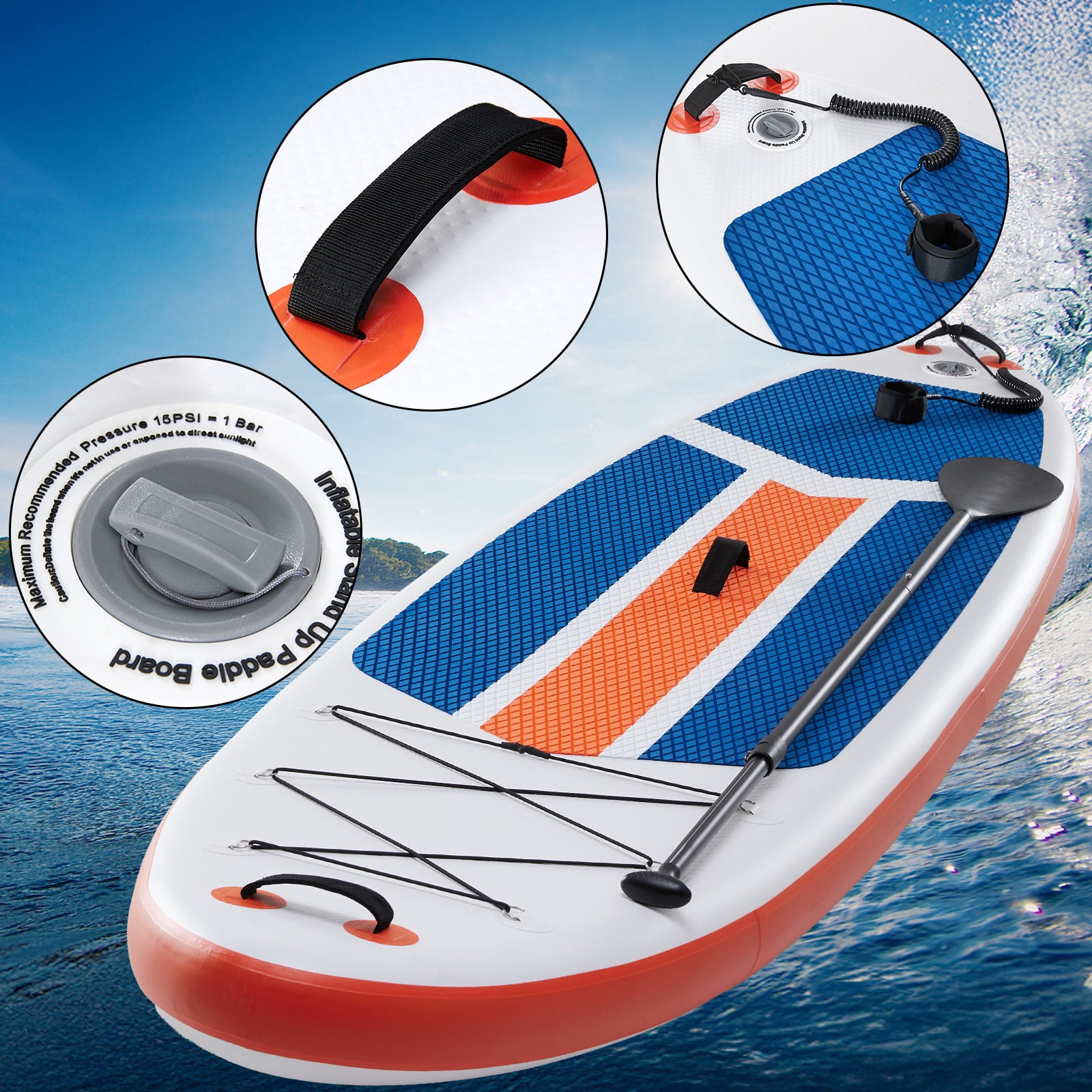 GIANNA Inflatable Stand Up Paddle Board, 10.5ft Paddle