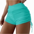 thumbnail image 5 of HCNTES Women's High Waisted Swim Board Shorts UPF50+ Quick Dry Swim Short Bikini Bottoms (Green,S), 5 of 6