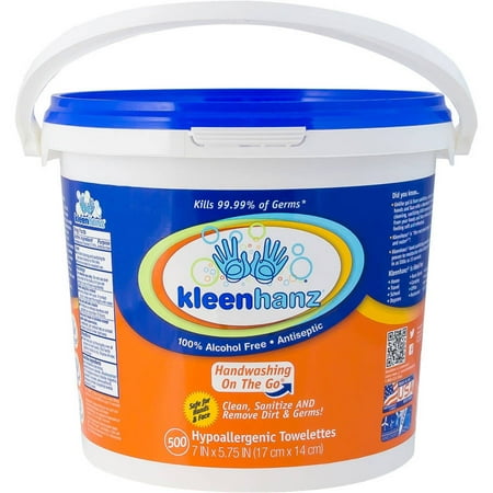 Kleenhanz Antiseptic Hand Wipes, Alcohol & Paraben Free, Freshly Scented (500 Count Pail)