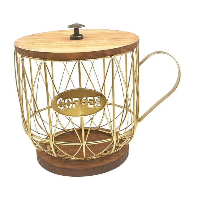 Organizador de cápsulas de café Organizador Cesta de cápsulas de café de hierro moderna Cesta de cápsulas de café Negro y L