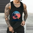 thumbnail image 2 of Isvgxsz New Mens Tanks Summer Men's Tank Colorless Gradient Printing Round Neck Thin Strap Leakage Back Regular Casual Sports Tank Blouses Quick Drying Sleeveless Shirts for Men Black, 2 of 6