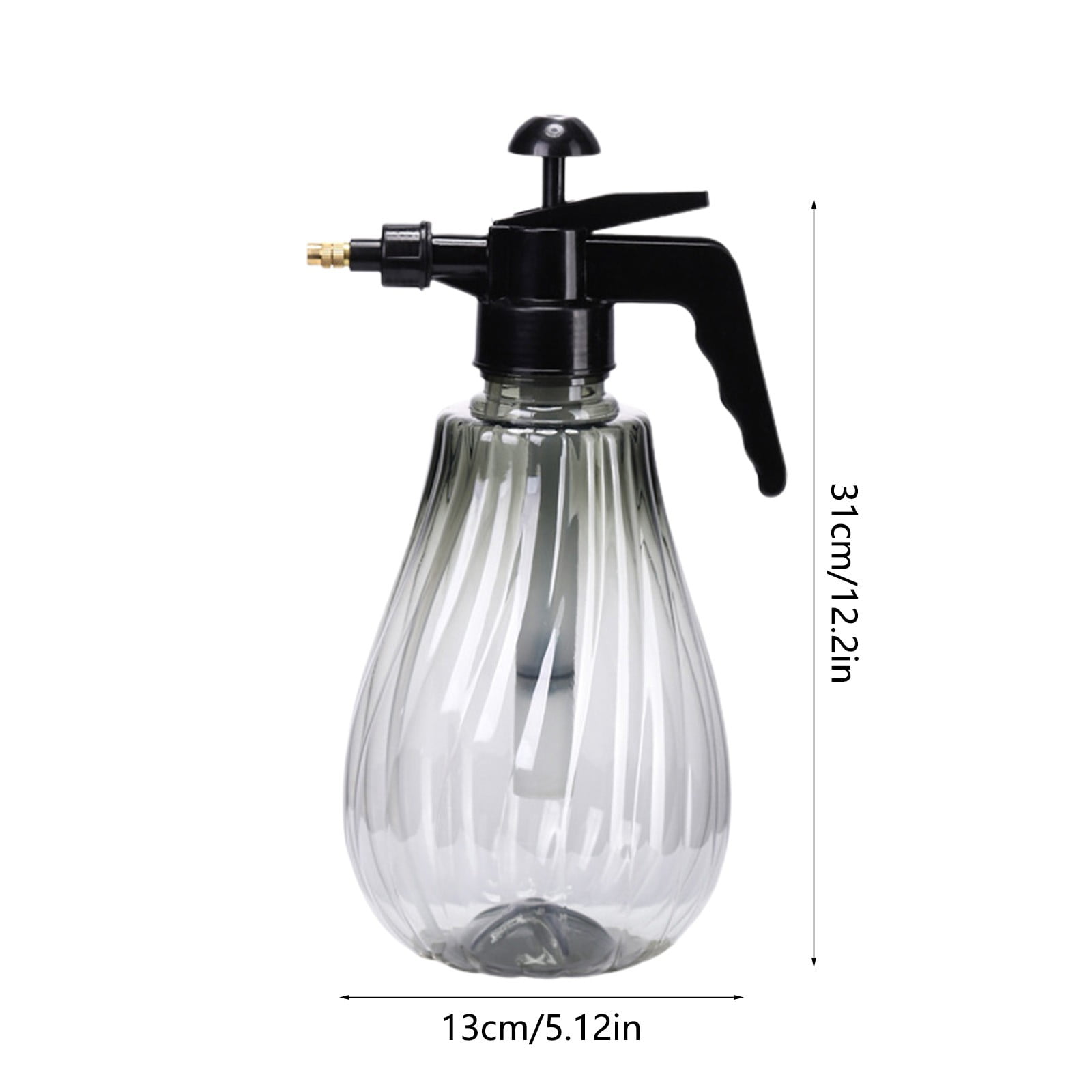 JoyHoop 1.5L Pneumatic Watering Can with Adjustable Brass Nozzle, High Pressure Sprayer for Gardening and Plants, Gray