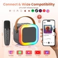 thumbnail image 2 of BONAOK Mini Karaoke Machine for Kids, Portable Karaoke Speaker with 2 Wilreless Microphones and Bluetooth for Home Party, Birthday Gifts for Girls(Grey), 2 of 9