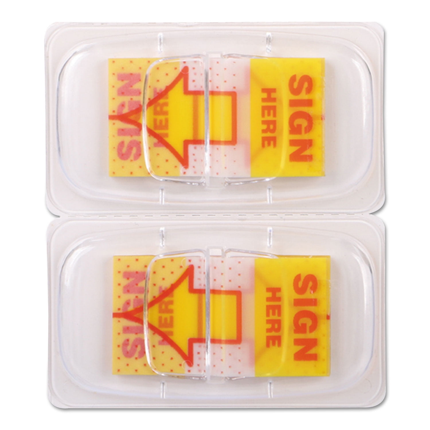 (2 pack) Universal Deluxe Message Arrow Flags, Sign Here, Yellow, 500/Pack