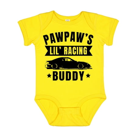 

Inktastic Pawpaw s Lil Racing Buddy with Car Silhouette Boys or Girls Baby Bodysuit