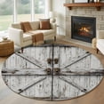 thumbnail image 2 of Vintage Gate Round Area Rugs Collection 7', Farmhouse Wooden Grain Shabby Chic Door Non Slip Indoor Circular Throw Runner Rug Floor Mat Carpet for Living Room Dining Table Bedroom Nursery, 2 of 9