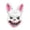 A007- White, variant on Mask Scary Bunny Light Up Furry Design 14 X 12 Inch for Masquerade Party Halloween Adult Rave Event