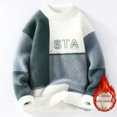 thumbnail image 4 of Suéter de terciopelo de visón artificial para hombre, camisa gruesa y cálida de invierno para adolescentes, estudiantes de secundaria, ropa de invierno cálida, 4 of 5