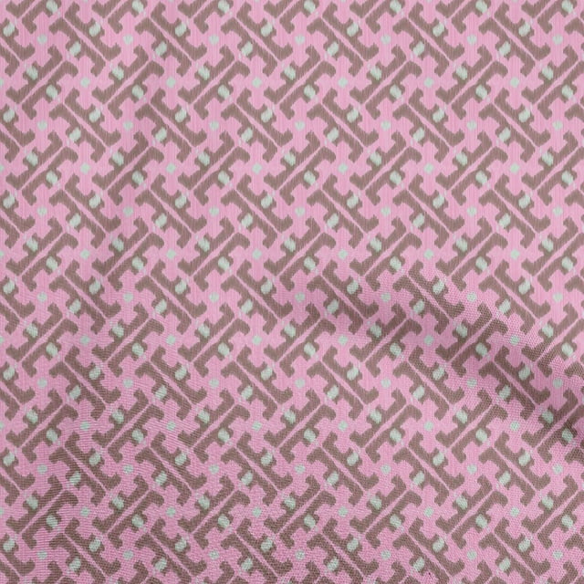 oneOone Rayon Rose Pink Fabric Asian Ikat Craft Projects Decor Fabric Printed By The Yard 56 Inch Wide