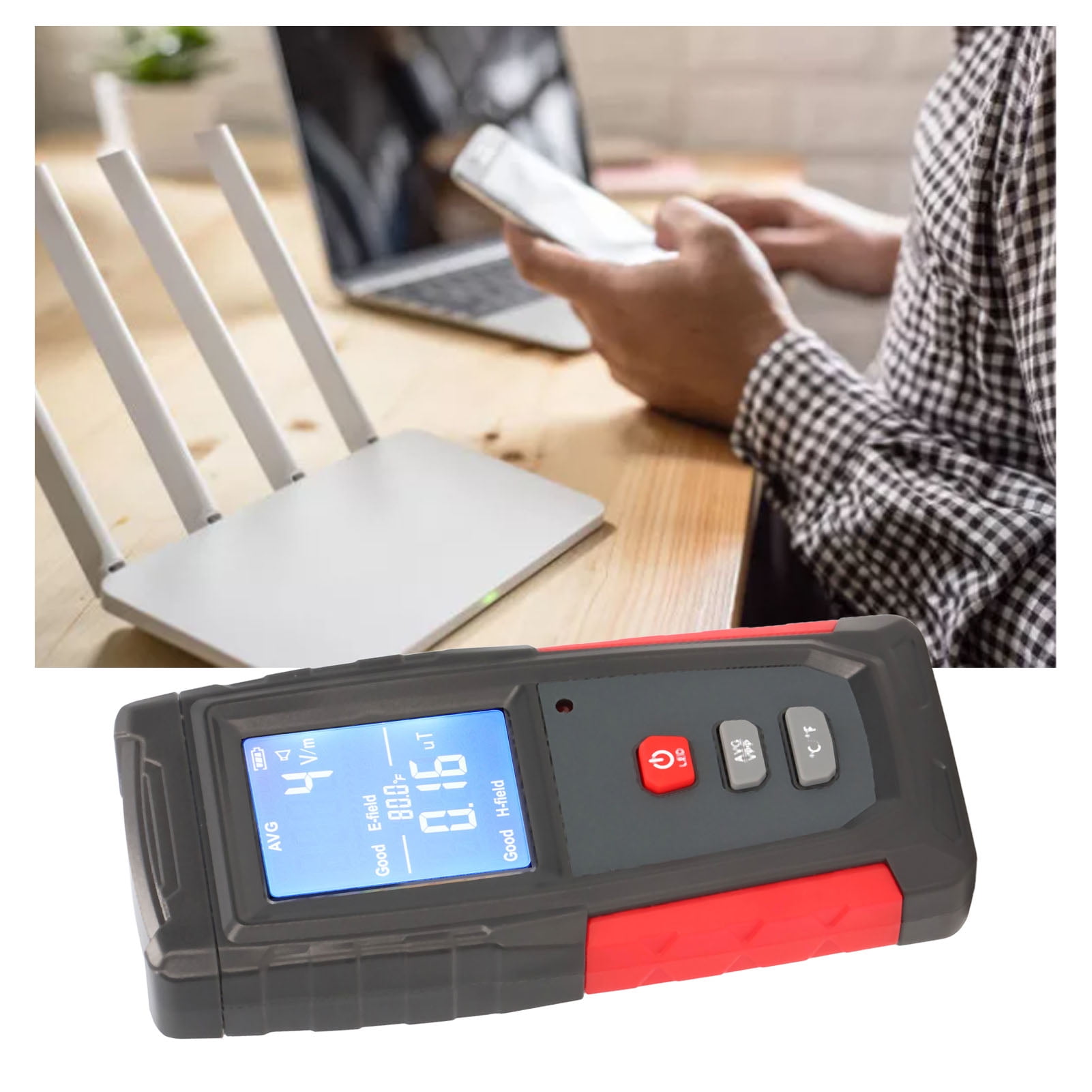 Radiation?Meter, EMF?Meter Plastic Automatic?Alarm With USB Cable For Microwave