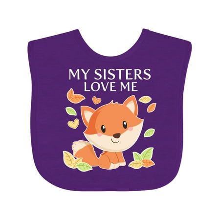 

Inktastic My Sisters Love Me- Little Fox Gift Baby Boy or Baby Girl Bib
