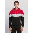 thumbnail image 4 of Sudadera con capucha de forro polar para hombre, estilo informal, con cordón ajustable en color contrastante y bolsillo tipo canguro., 4 of 5