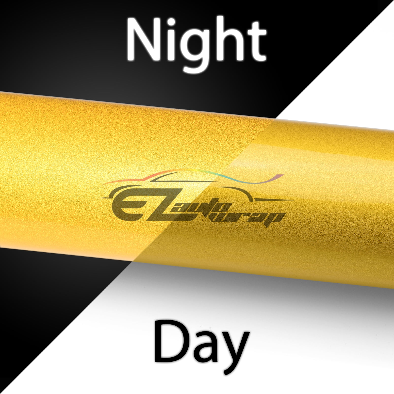 EZAUTOWRAP Yellow Night Reflective Vinyl Wrap Sticker Decal Graphic Sign Self Adhesive Film Roll For Car Vehicle Boat Truck Trailer RV Motorcycle Bike Road Sign Party Club Decoration