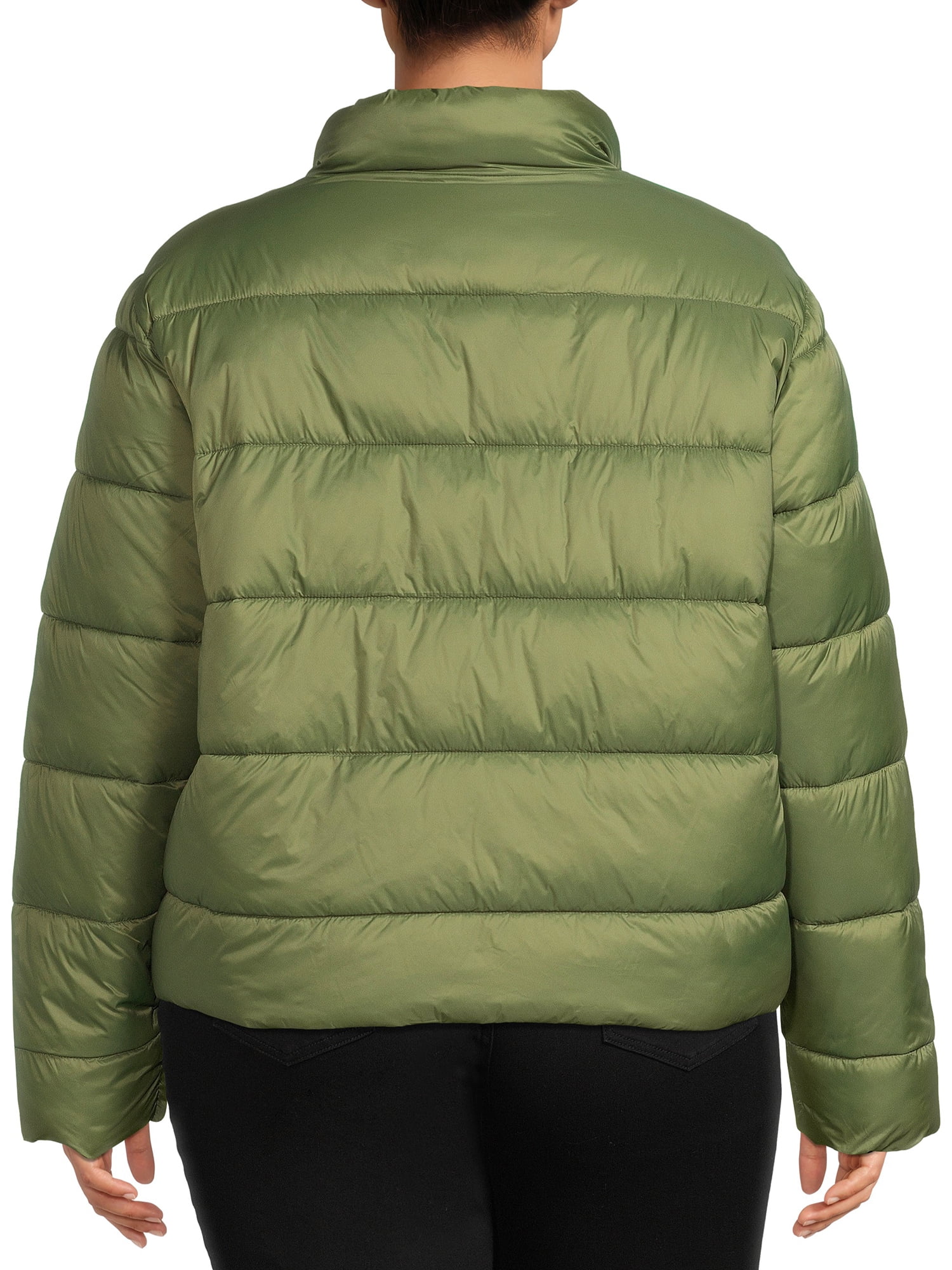 Time and Tru Women's and Women's Plus Puffer Jacket, Sizes S-3X