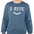 thumbnail image 2 of Bat I Bite Sweatshirt Unisex 3X-Large Indigo Blue, 2 of 5