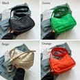 thumbnail image 3 of Women Ladies Solid Color Cotton-Padded Casual Shoulder Bags Quilted Handbags Underarm Bags BLACK, 3 of 8