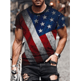 thumbnail image 2 of Camiseta con estampado de bandera americana para hombre, Camiseta cómoda informal de temperamento, ropa 3D, Top de playeras para hombre, 2 of 4