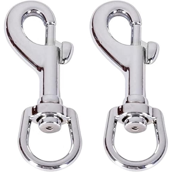 Salate Flag Swivel Snap Clips - Heavy Duty Metal Flag Snaps Hooks with Swivel Eyelet for Max 5/16" Diameter Flagpole Rope, Flag Pole Hardware, Clips for Flag, Pet Leash, Leather Craft (Silver, Pa