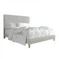 thumbnail image 3 of Castle Place Elegant Plush Corduroy Velvet Twin Upholstered Bed, Light Grey, 3 of 8