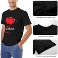 thumbnail image 6 of Valentine’s Day Men's Cotton HD Print Short Sleeve T-Shirt Crew Neck Top Black 2XL, 6 of 7