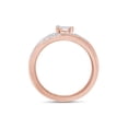 thumbnail image 5 of AFFY White Natural Diamond Wedding Trio Bridal Ring Set In 14k Rose Gold (0.33 Cttw), 5 of 9