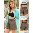thumbnail image 4 of STARVNC Women Hollow Out Ruffle High Waisted Smocked Pocket Shorts, 4 of 7