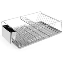Imountek Dish Drying Rack Stainless Steel Kitchen Dish Rack with Drainboard Cutlery Holder, S
