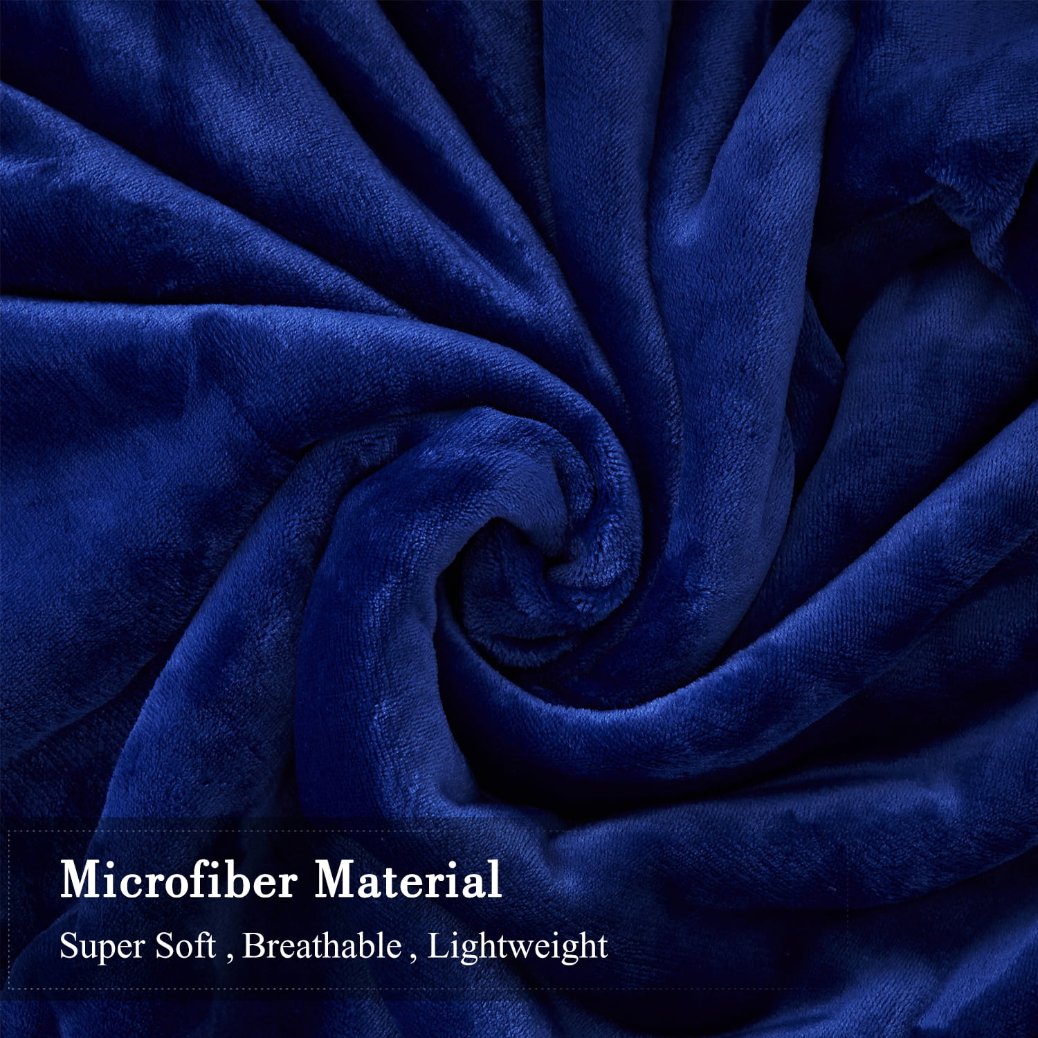 JML Bedding Sherpa Fleece Blanket Twin,Navy Warm Reversible Plush Fleece Couch Bed Blanket