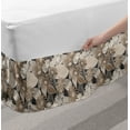thumbnail image 2 of Floral Bed Skirt, Vintage Plant Arrangement with Soft Colors Faded Foliage Leaves Natural Vegetation, Elastic Bedskirt Dust Ruffle Wrap Around for Bedding Decor, 4 Sizes, Tan Black, by Ambesonne, 2 of 2