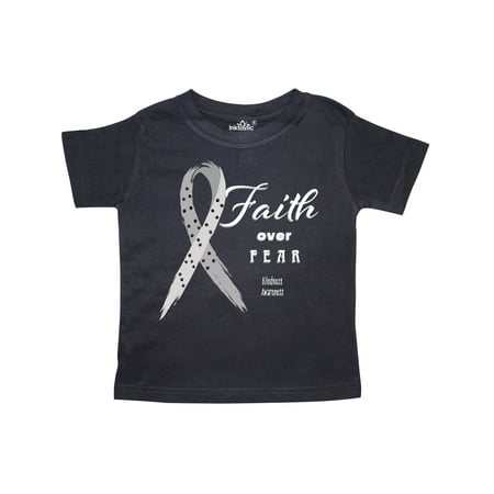 

Inktastic Faith Over Fear Blindness Awareness with Ribbon Gift Toddler Boy or Toddler Girl T-Shirt